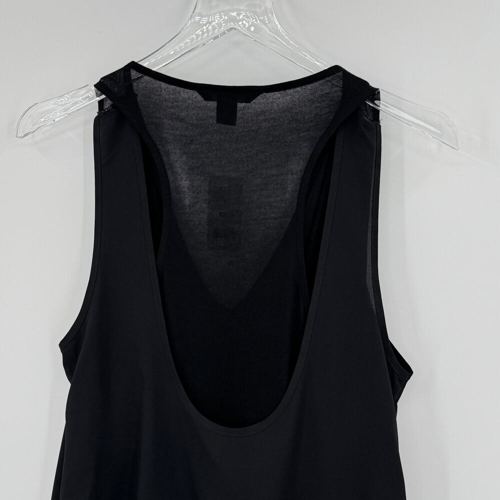 Banana Republic racer sleeveless blouse top layered mix media black small NEW - Picture 5 of 9
